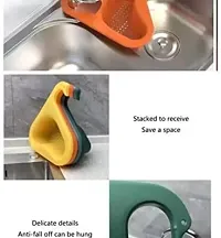 Drain Basket for Kitchen Sink Triangle Sink Drain Rack Corner Kitchen Sink Plastic Fruit  Vegetable Basket (Multicolor)-thumb4