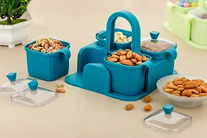 Multipurpose 4 Jar Dryfruit Set / Candy, Chocolate, Snacks Storage Jar, Masala Jar Set (Multicolor)-thumb1