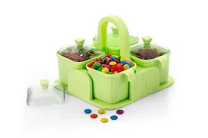 Multipurpose 4 Jar Dryfruit Set / Candy, Chocolate, Snacks Storage Jar, Masala Jar Set (Multicolor)-thumb2