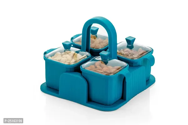 Multipurpose 4 Jar Dryfruit Set / Candy, Chocolate, Snacks Storage Jar, Masala Jar Set (Multicolor)-thumb5
