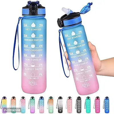 Unbreakable Water Bottle 1 Litre With Motivational Time Marker-thumb0