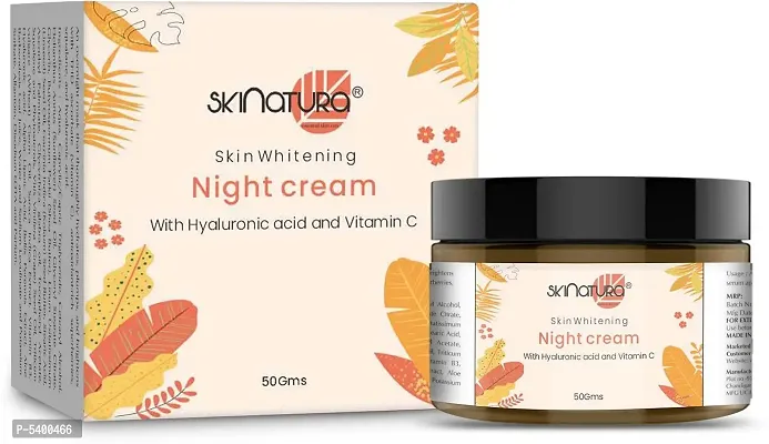 Skin Whitening Night Cream| Whitening Cream With Hydraulic Acid|Vitamin C Brightening Cream (50 G)-thumb0