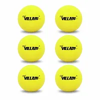 THE VILLAIN Wind Tennis Cricket Balls (Pack of 6) (Yellow) | Long-Lasting  Non-Slip Ball for Better Grip  Intense Use-thumb1