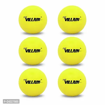 THE VILLAIN Wind Tennis Cricket Balls (Pack of 6) (Yellow) | Long-Lasting  Non-Slip Ball for Better Grip  Intense Use-thumb2