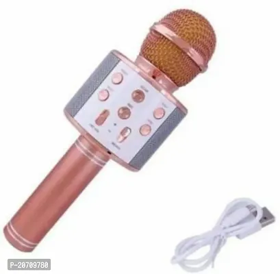 Wireless Microphone HIFI Speaker-WS-858(Rosegold) for Singing,Speaker For Home, Party, Singing Microphone Condensor For Mobile, Laptop Microphone Microphone (Rosegold)-thumb0