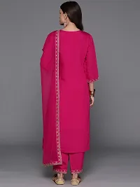 Attractive Pink Embroidered Silk Blend Kurta Pant With Dupatta-thumb1