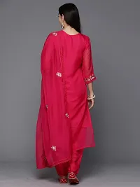 Attractive Red Embroidered Organza Kurta Pant With Dupatta-thumb1