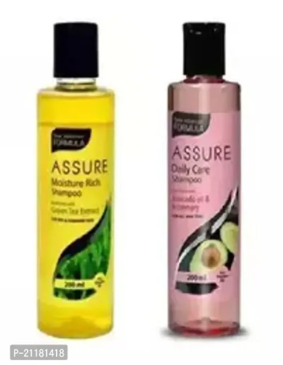 Assure Daily Care Shampoo 200Ml With Moisture Rich Green Tea Shampoo Pack Of 2-thumb0