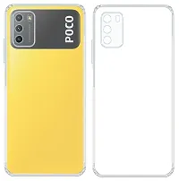 MobiCraft Zone Shockproof Crystal Clear Transparent Back Cover for POCO M3-thumb1