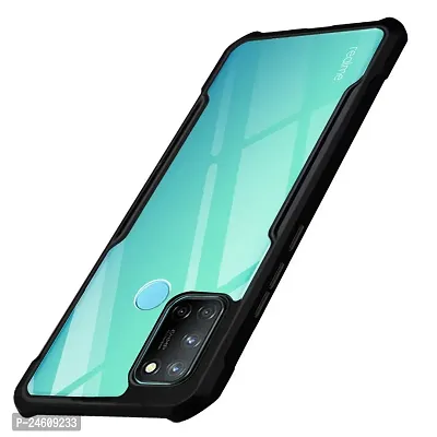 New Shockproof Crystal Clear Eagle Back Cover With 360 Protection For Realme 7I - Black-thumb0