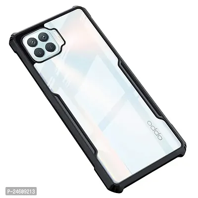 New Shockproof Crystal Clear Eagle Back Cover With 360 Protection For Oppo F17 Pro - Black-thumb0