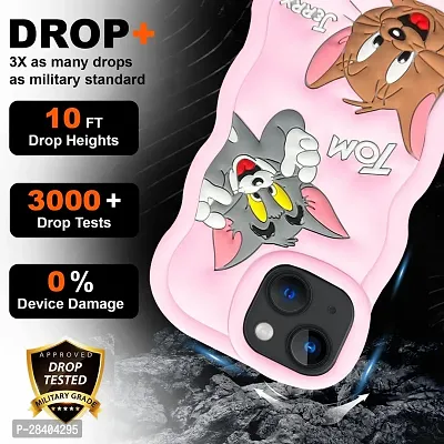 MobiCraft Zone Shock Proof 3D Cute Cartoon Full Protective Case Cover for iPhone 15 - Baby Pink-thumb4