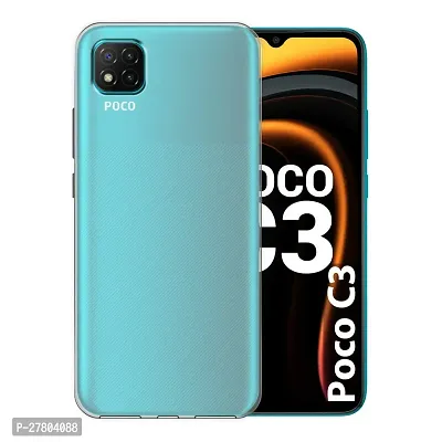 MobiCraft Zone Shockproof Crystal Clear Transparent Back Cover for POCO C3-thumb0