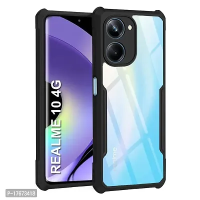 Shockproof Crystal Clear Eagle Back Cover With 360 Protection for Realme 10 - Black