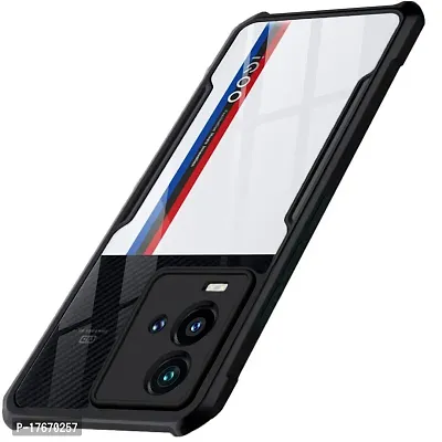 Shockproof Crystal Clear Eagle Back Cover With 360 Protection for IQOO 9T - Black