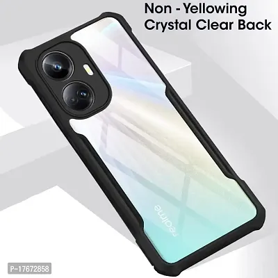 Shockproof Crystal Clear Eagle Back Cover With 360 Protection for Realme 10 Pro Plus - Black-thumb2