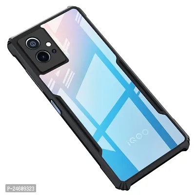 New Shockproof Crystal Clear Eagle Back Cover With 360 Protection For Vivo T1 5G - Black-thumb0