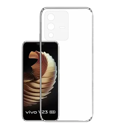 SUNNY FASHION Soft Silicone Flexible Transparent Back case Cover for Vivo V23 Pro 5G - (Transparent)