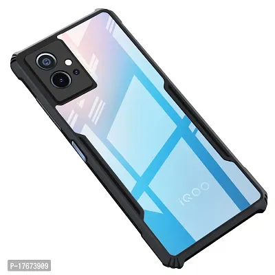 Shockproof Crystal Clear Eagle Back Cover With 360 Protection for Vivo T1 5G - Black-thumb0