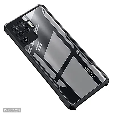 Shockproof Crystal Clear Eagle Back Cover With 360 Protection for Oppo F19 Pro - Black-thumb0