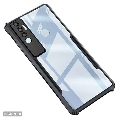 New Shockproof Crystal Clear Eagle Back Cover With 360 Protection For Tecno Spark 7 Pro - Black-thumb0