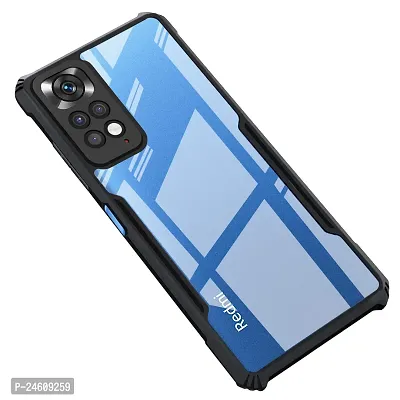 New Shockproof Crystal Clear Eagle Back Cover With 360 Protection For Redmi Note 11S 4G - Black-thumb0