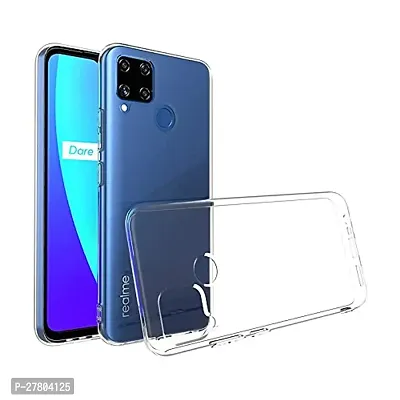 MobiCraft Zone Shockproof Crystal Clear Transparent Back Cover for Realme C15-thumb0