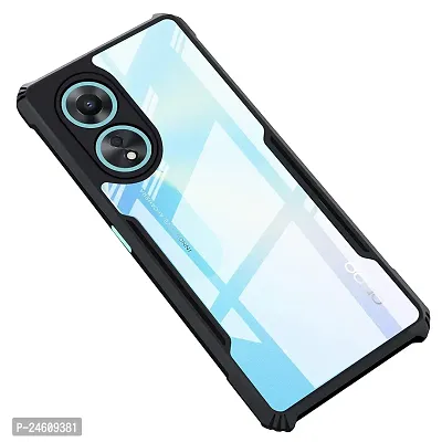 New Shockproof Crystal Clear Eagle Back Cover With 360 Protection For Oppo A78 5G - Black-thumb0