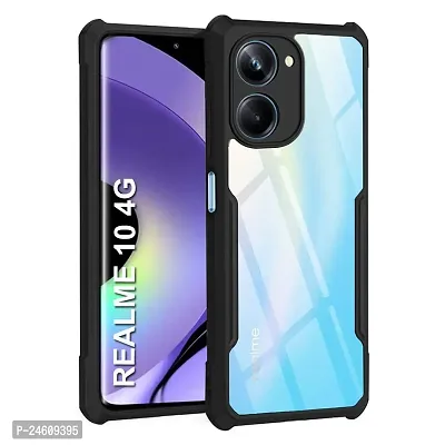 New Shockproof Crystal Clear Eagle Back Cover With 360 Protection For Realme 10 - Black-thumb0