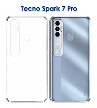 MobiCraft Zone Shockproof Crystal Clear Transparent Back Cover for Tecno Spark 7 Pro-thumb2