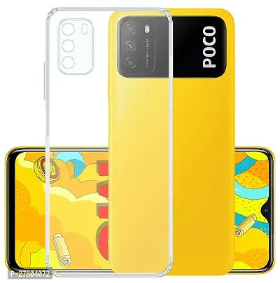 MobiCraft Zone Shockproof Crystal Clear Transparent Back Cover for POCO M3-thumb0