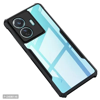 New Shockproof Crystal Clear Eagle Back Cover With 360 Protection For Iqoo Z6 Lite - Black-thumb0