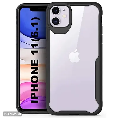 Shockproof Crystal Clear Eagle Back Cover With 360 Protection for iPhone 11 - Black-thumb0
