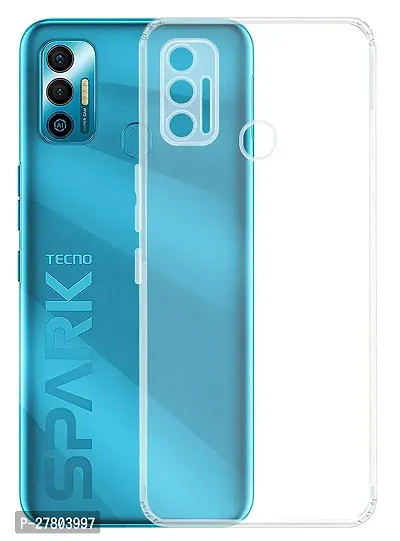 MobiCraft Zone Shockproof Crystal Clear Transparent Back Cover for Tecno Spark 7