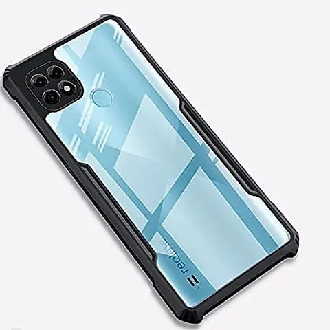 Realme C21 Back Cover | Transparent Crystal Clear Hard PC Back Case with TPU Bumper, Drop Protection Case Cover