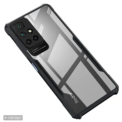 Shockproof Crystal Clear Eagle Back Cover With 360 Protection for Redmi 10 Prime - Black-thumb0