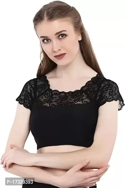 Elegant Black Cotton Top For Women