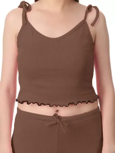 Women Stylish Cotton Camisole with Bottom Set/Top Shorts Set For Women