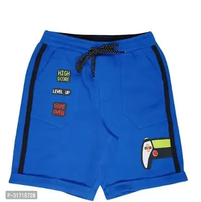 Elegant Blue Cotton Printed Shorts For Boys-thumb0