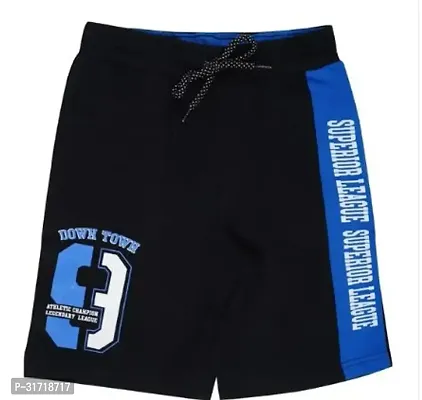 Elegant Blue Cotton Printed Shorts For Boys