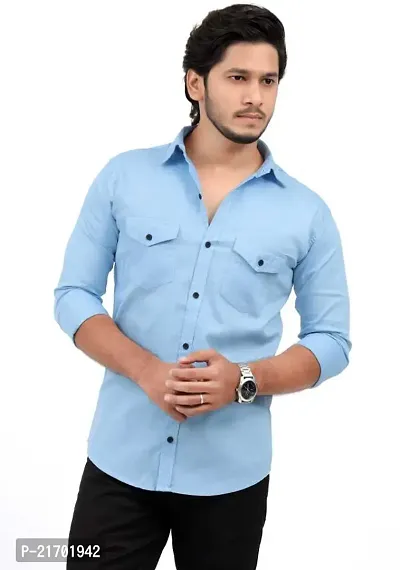 Stylish Cotton Long Sleeves Casual Shirts For Men-thumb2