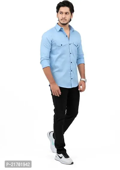 Stylish Cotton Long Sleeves Casual Shirts For Men-thumb0