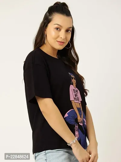 ALL YOURS Women's Casual Graphic Printed Short Sleeve with Round Neck, Oversized Longline Drop Shoulder, Very Trendy Printed, Boho Style T-Shirt-thumb5