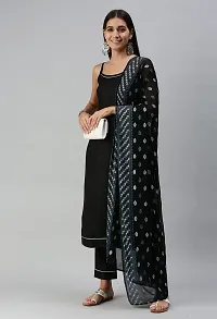 SheWill Women Black Gotta Patti Kurta with Pant  Foil Printed Dupatta-thumb1