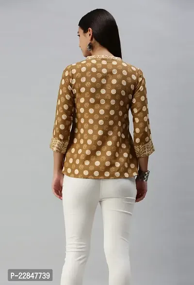 SheWill Cotton Blend Polka Dot Print Fit  Flare Tunic-thumb4