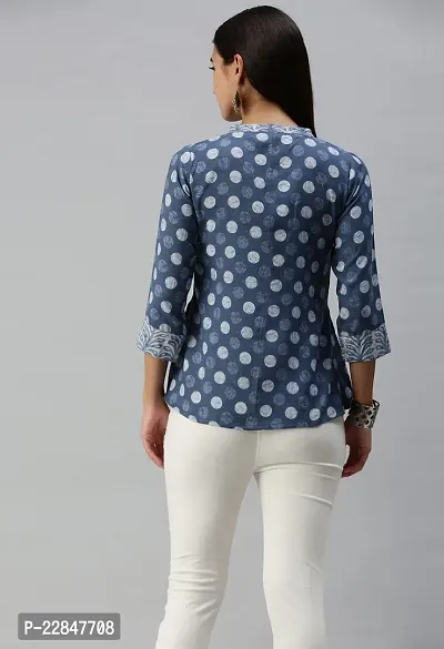 SheWill Cotton Blend Polka Dot Print Fit  Flare Tunic-thumb3