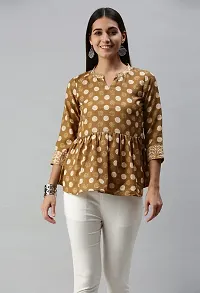 SheWill Cotton Blend Polka Dot Print Fit  Flare Tunic-thumb5