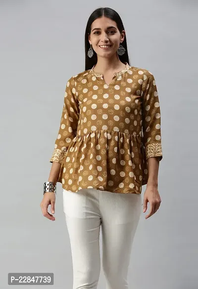 SheWill Cotton Blend Polka Dot Print Fit  Flare Tunic-thumb6