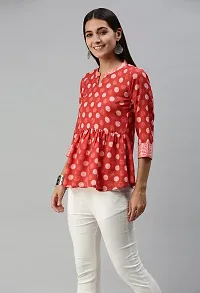 SheWill Cotton Blend Polka Dot Print Fit  Flare Tunic-thumb3