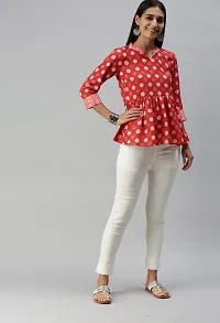 SheWill Cotton Blend Polka Dot Print Fit  Flare Tunic-thumb1